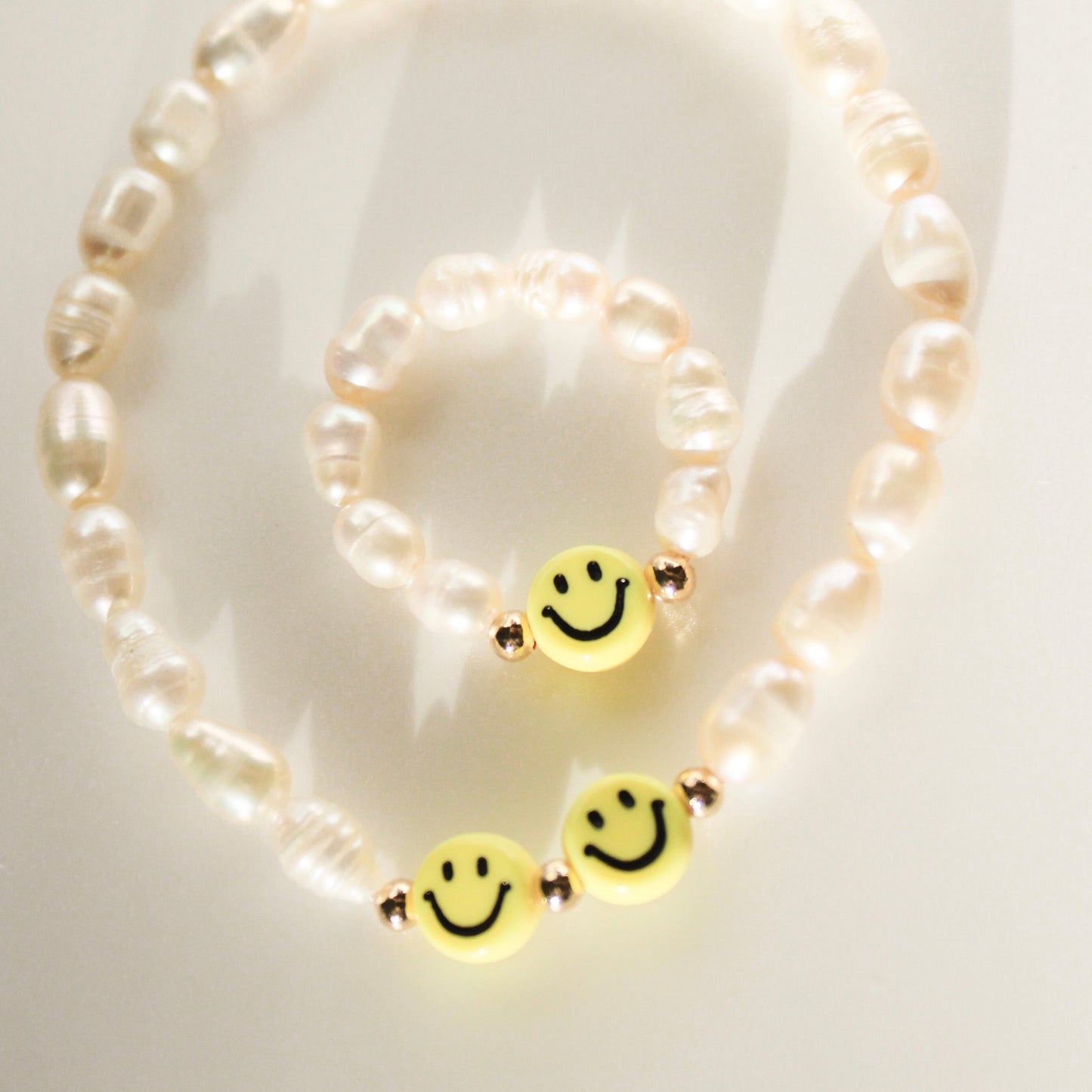 Schmuck-Set Smiley gelb
