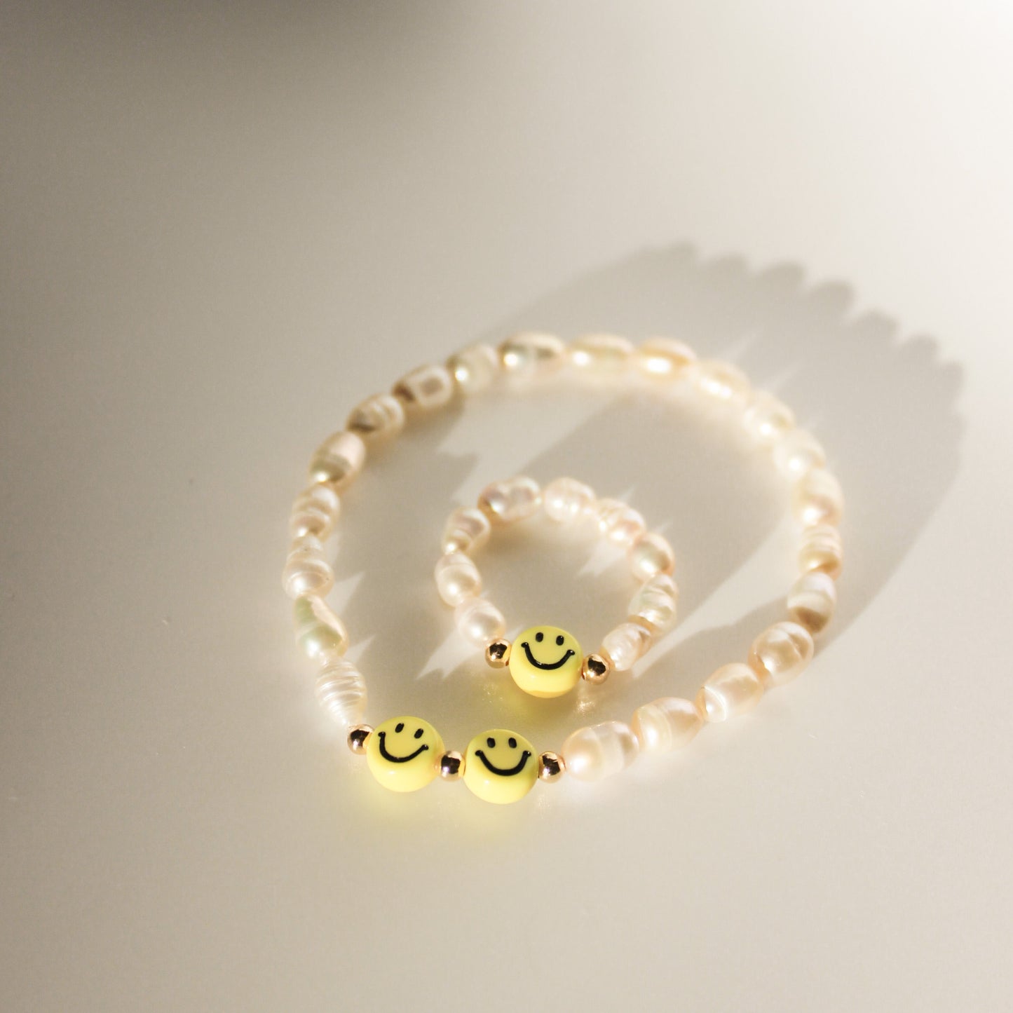 Schmuck-Set Smiley gelb